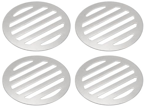 sourcing map 4pcs Round Floor Drain Cover, 3 Stainless Steel Shower Drain Grate Drain Protection Cover for Furniture Repair Bathroom Kitchen