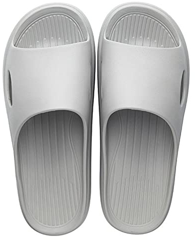 Ciabatte da bagno da donna e uomo, ad asciugatura rapida, unisex, leggere, per interni ed esterni, in gomma antiscivolo, unisex, open toe, grigio., 42-43