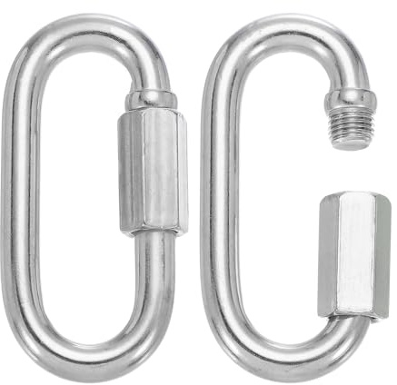 PATIKIL M10 Quick Link Chain Connector, 2 Pcs 3/8 304 Stainless Steel Locking Quick Chain Repair Links for Towing Swing Outdoor Equipment, 2297 lbs Capacity