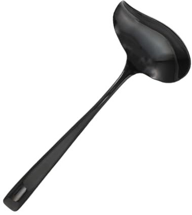 WATIIFUFU Schöpfkelle Aus Edelstahl Kleine Schöpfkelle Gewürzlöffel Suppenkelle Soßenkelle Mit Ausguss Schwarze Suppenlöffel Soßenlöffel Klein Für Küche Und Restaurant