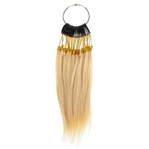 BELLIFFY Nuancier Postiches Cheveux Humains 30 Mèches 9 Teintes Naturel Acier Inoxydable Pour Salon Coiffure Pratique Coiffure