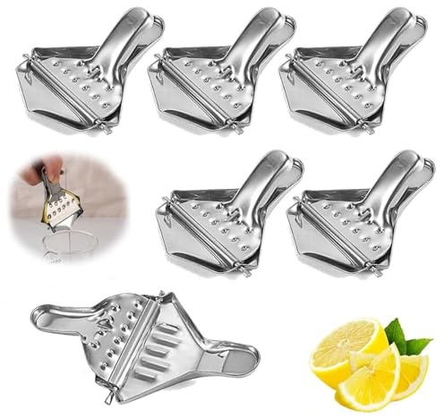 Yuiturt Citronpress rostfritt stål, 6 stycken citronpressar, liten, manuell juicepress för citroner, apelsiner, druvor, vattenmeloner, citronskivpress, handpress
