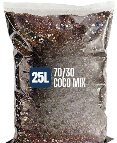 Coco Perlite Mix 70/30 Enhanced Potting Soil Mix for Optimal Plant Growth and Health (25l)