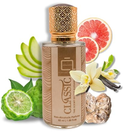 ARABIAN PERFUMES & OILS Classic Non-Alcoholic Perfumes for Men & Women 1.69 Fl Oz. | Pure Soft Comforting Fragrance | Long Lasting Travel Size Perfumes