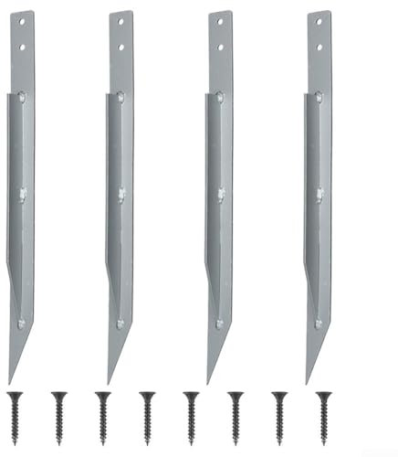 Ensemble d'ancrage au sol en métal pour balançoire de jeu avec quatre ancrages et huit vis de montage