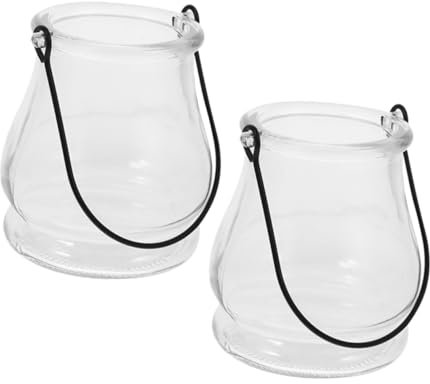 Hemobllo 2stücke Kerzenhalter Aus Glas Hängende Teelichtkugel Kürbis-kerzenhalter Für Hydrokultur-pflanzvase Sukkulenten-pflanzgefäß Luftpflanzenkugel Hängender Votivkerzenhalter Transparen