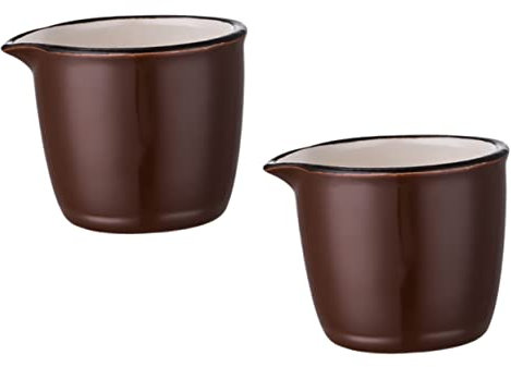 BESTOYARD Kleiner Milchkännchen Keramik 40 Ml Für Kaffee Und Soße 2 Stück Braun Langlebig Und Pflegeleicht Für Zuhause Und Gastronomie