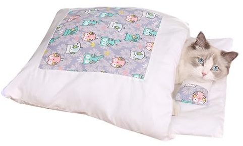 Schlafsack Catal – moderates Bett, tragbar, selbstwärmend, weiche Katzendecke, weich und robust, Katzenbett, dick und faltbar, mit einem Boden, nicht waschbar, maschinenwaschbar für die Kleinen