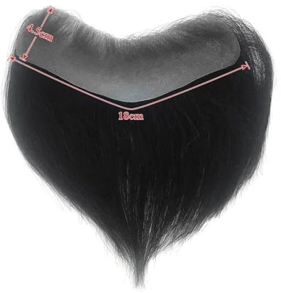 Tupé de cabello humano brasileño Remy con lazo en V para hombre, suave y fino, 1 unidad, #100#2,5 cm x 16 cm