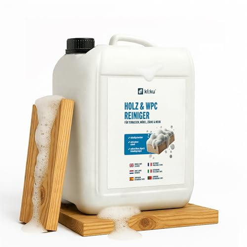 ki:ku® Holz & WPC Reiniger | für Terrassen, Gartenmöbel, Zäune | gegen Schmutz, Algen & Grünbelag | kraftvoll & materialschonend | Tiefenreinigung für Holz & WPC | Outdoorpflege leicht gemacht
