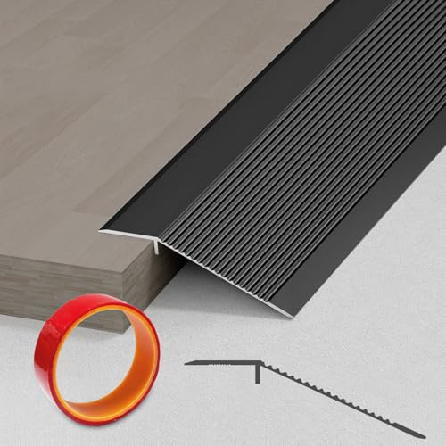 Übergangsschiene Höhenausgleich Alu, Übergangsprofil Höhenausgleich, Abschlussleiste Boden, Übergangsleiste Metall, Türschwellen Übergangs Leiste für Türschwelle, Holzböden, Laminat, Fliesen