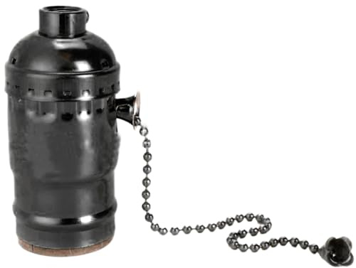Couchette d'éclairage de chaîne de traction, douille lampe à fil à vis avec chaîne traction, porte-lampe métallique vintage pour ampoules E26 E27, avec