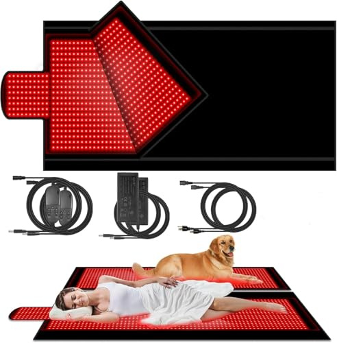 CHROX Saco De Dormir con Terapia De Luz Roja LED De 660 NM para Cuerpo Completo, Almohadilla De Luz Infrarroja Cercana De 850 NM, Manta Extragrande, Dispositivos De Terapia para Aliviar El Dolor.