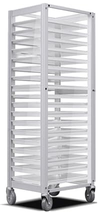 18-Tier Commercial Bakery Rack,Aluminum Sheet Pan Trolley with Casters and Adjustable Partitions,Heavy Duty Cooling Rack for Home Kitchen Use