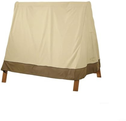 GLFLOW Robuste Abdeckung für Hollywoodschaukel, Outdoor-Schaukelabdeckung, Rahmen für Gartenmöbel (Beige, 216 x 140 x 170 cm)