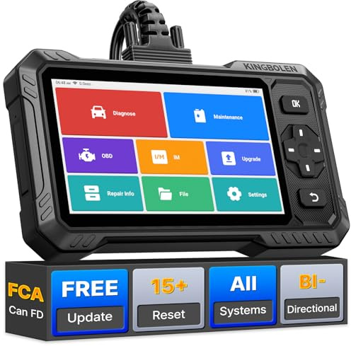 KINGBOLEN S6 Elite Valise Diagnostic Auto, OBD2 Diagnostic Français pour système Complet avec 15+ Réinitialisations, Contrôle Bidirectionnel, CANFD＆FCA