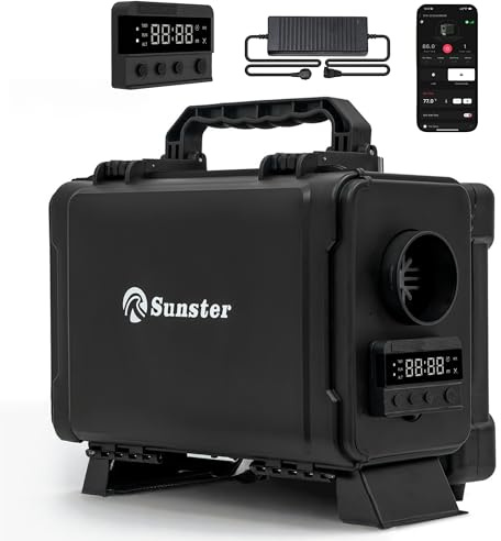 Sunster 8KW GSM 4G Diesel Heater 12V 24V 240V APP Control for RV Camper Van | Powerful 8KW heat output quickly warms large spaces like trucks and RVs