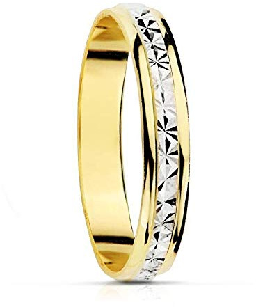 Inmaculada Romero IR Alianza Oro Bicolor 9k tallada ancho 3mm.