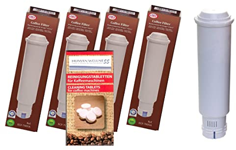 5 x Filterpatronen kompatibel Pro Aqua Melitta 192830 Kaffeevollautomaten + 10 Reinigungstabs