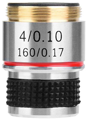 4X 185 Lente de Objetivo Acromático Microscópico Biológico 160/0.17 para Lentes de Objetivo Acromático de Microscopio para Lentes de Objetivo de Conversión de Instrumentos Ópticos