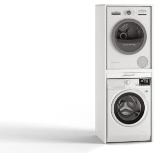 Waschturm • Waschmaschinenschrank für Trockner & Waschmaschine • HBT: 185x67x65 cm • TÜV-zertifiziert • Mit Ausziehbrett