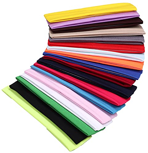 YMHPRIDE 18 Stück buntes Sport Yoga Baumwolle Stirnband dehnbar Alice Band Haarband für Mädchen Damen