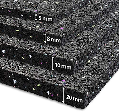 etm - Tapis Anti-Vibration 125x150 cm - Réduit Les Vibrations - Idéal pour Machine à Laver Sèche-Linge - Revêtement de Sol Absorbant Les Chocs - Tapis Anti-Bruit en Caoutchouc recyclé - Épaisseur 20mm