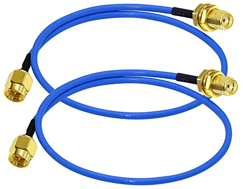 TUOLNK SMA-Stecker auf SMA-Buchse HF-Koaxialkabel RG402 SMA-Kabelverlängerung Stecker auf Buchse Pigtail-Koaxialkabel für 3G 4G LTE-Antenne 1,64ft (50cm) Packung mit 2