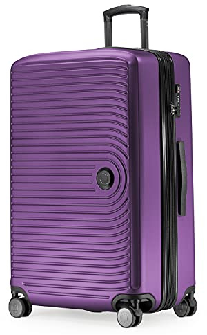 Hauptstadtkoffer - MITTE – Grande Valise à roulettes, Bagage Coque Rigide avec Extension de Volume de 8 cm, Verrouillage TSA, 4 roulettes jumelées caoutchoutées, 77 cm, 130 L, Violet