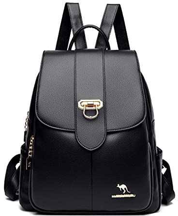 Aixcami Damen Rucksack Casual Daypack Mädchen Reiserucksack (Schwarz)