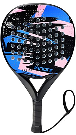 IANONI Paddle Tennis Racket Carbon Fiber Surface with EVA Memory Flex Foam Core Padel Tennis Racquets (Blue)