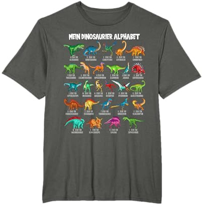 Dinosaurier-Arten Alphabet A-Z Dino ABC T-Rex Dinosaurier T-Shirt
