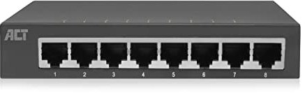 ACT Conmutador de Red 10/100/1000 Mbps 8 Puertos - diseño metálico