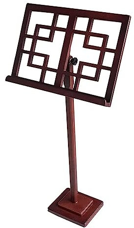 Buhelyc Musik StäNder Tragbar, Retro NotenstäNder aus Holz, Hollow, Winkeleinstellung, Stabil, Super Robust, Geeignet für Instrumentalauftritte, Bands und Reisen, (Color:002)