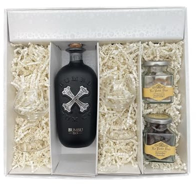 Coffret cadeau - Rhum - BUMBU XO - 2 Verres à Rhums CHEF & SOMMELIER - Amandes enrobées et calissons LE PETIT DUC