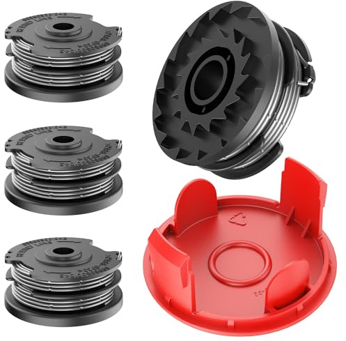 TRUSTLIONTEK Fadenspulen，für Bosch Trimmer Rasentrimmer ART 36-36 LI, ART24/24+, ART 27/27+, ART 30/30+,Ersatzspule F016800351(4 Fadenspule+1 Spulenabdeckung)