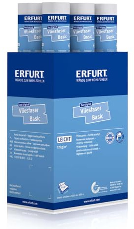 Erfurt Vliesfaser Basic 105 Vliestapete 10.05X0.53 Strukturtapete überstreichbar 6 Rollen 1004307