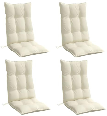 vidaXL Hochlehner-Auflagen 4 STK. Creme Oxford-Gewebe