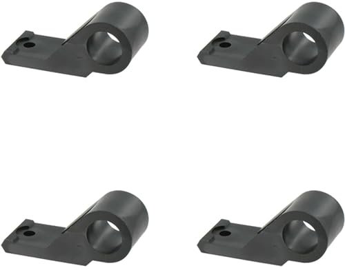 Lot de 4 Colliers Déportés d'Espagnolette - Composite Noir ou Blanc - Diam. Ø14 - Entraxe 20 mm - Lacet pour Barre de Volet Battant - Accessoire fermeture - à Visser - Fabrication Française (Noir)