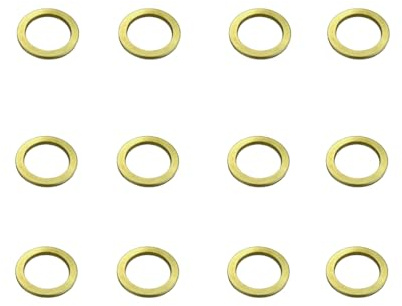 Rondelle Tonde Ottonate per Porte - Kit per Regolazione e Sollevamento Porte, Facili da Installare e Resistenti, Rondelle Alzaporta Disponibili più Diametri (Ø 9 mm. 12 pezzi)