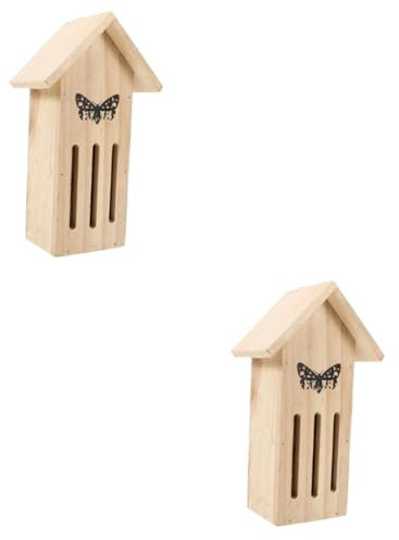 BESPORTBLE 2stücke Hängendes Schmetterlingshaus Natürlichem Dekoratives Futterhäuschen Für Garten Einen Einladenden Lebensraum Für Schmetterlinge Und Bereichert Outdoor-