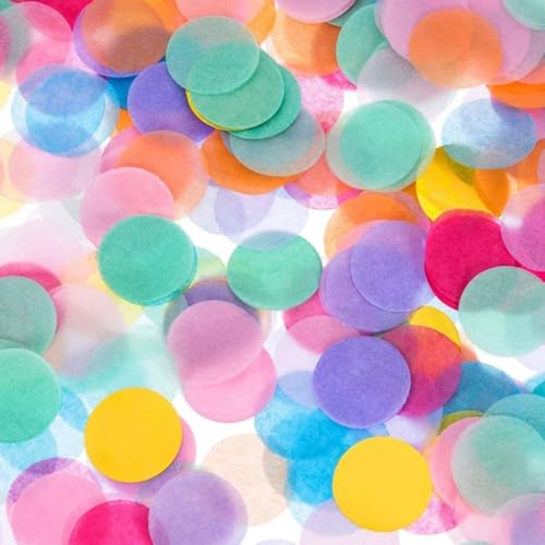 10.000 Stück Buntes Großes Pastell-Rund Konfetti - 2.5cm, Hochzeits- und Valentinstag-Konfetti, Luftballons, Tischdeko für Geburtstage und Partys