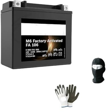 KOMPATIBEL MIT BMW R GS 1250 Jahr 2019 al 2022 YTX14-BS Gel SLA Batterie BEREIT ZUM VERWENDEN BEREITS GELADENE AKTIVE BATTERIEN 12 AH 12 Volt 150X87X145MM