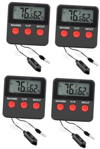 Hohopeti 4ensembles Thermomètre Hygromètre Numérique Pour Terrarium Mesure De Température Et Humidité Pour Reptiles Et Incubateurs Écran Lcd Précision Avancée Accessoires Pour