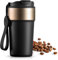 Taza térmica de 500 ml, taza de café para llevar con tapa y pajita, taza térmica de acero inoxidable, taza térmica de doble pared