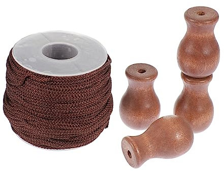 Cabilock Cordon Tressé pour Stores Bois avec Pompons Accessoire De Rideau Fonctionnel pour Rechange Stores Fenetre Et Corde Rideaux