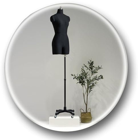 WYRMB Nähpuppe, Weibliche Schneiderpuppe, Körpertorso Zum Nähen Von Kleidung, Höhenverstellbare Schneiderpuppe Mit Beweglichem Universalrad Zur Präsentation Von Kleidung, Beige, 84
