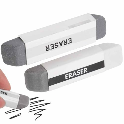 Natural Rubber Eraser Ink Eraser, Sand Rubber Eraser Fountain Pen Rubber for Ink/Pencil, Erasers and School Office Correction Supplies for Fountain Ball-Point Pen Double Head Remover 2pcs