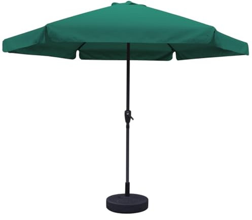 MA MAISON Ombrellone da Giardino Tondo 3 Metri - in Alluminio, da Esterno, Impermeabile, con Manovella, Tubo Ø 40 mm- Resistente ai Raggi UV (Verde - 3 Mt)