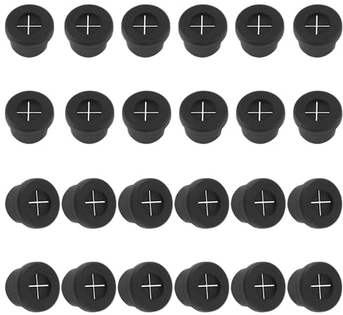 MOROBOR 24 pezzi di gommini passacavi, mini copriforo per cavi, kit di gestione flessibile passante per altoparlanti montati su TV, scrivanie, organizzatore di fili.